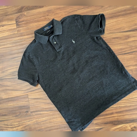  Polo Ralph Lauren Men's Classic Slim Fit In Black Marled Heather Sz Large - Picture 2 of 6